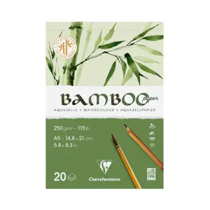 Bloc Bamboo Acuarela 14,8x21 cm (A5). 250 gr. 20 h. Clairefontaine Precio De Oferta