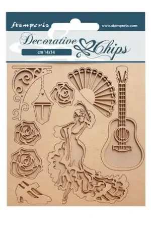 Últimas Unidades DECORATIVE CHIPS STAMPERIA 14x14 DESIRE DANCER