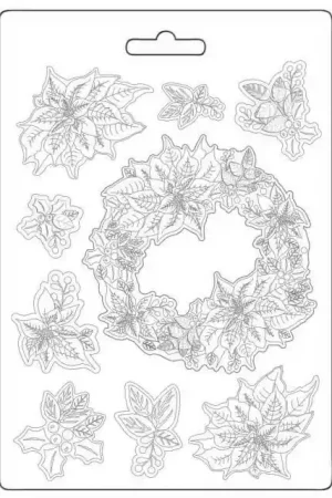 MOLDE FLEXIBLE STAMPERIA A4 POINSETTIA Moderno