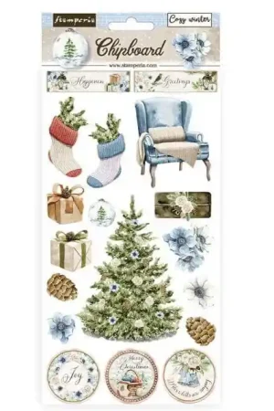 CHIPBOARD STAMPERIA 15x30 COZY WINTER Lujoso