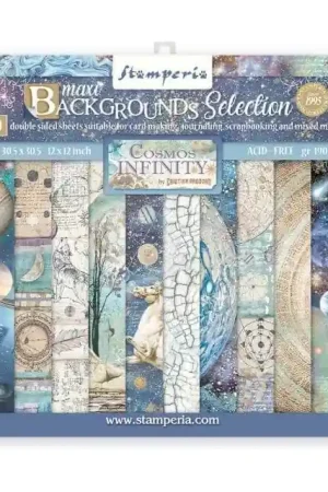 PAPEL SCRAP STAMPERIA KIT 30x30 COSMOS INFINITY BACKGROUND Rebajas