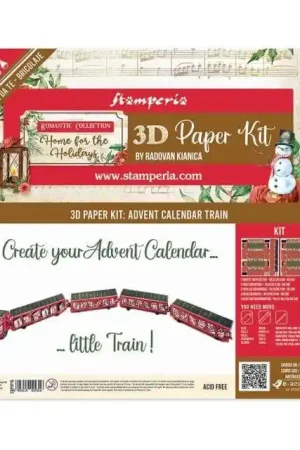 Envío Exprés PAPEL SCRAP STAMPERIA KIT 3D ADVENT CALENDAR TRAIN