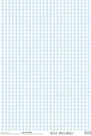 PAPEL SCRAP PFY033 AZUL BEBÉ VICHY Y LUNARES Precio De Oferta