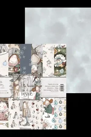 PAPEL SCRAP EL ALTILLO DE LOS DUENDES KIT 30x30 UNA NAVIDAD EN EL BOSQUE Nueva Colección