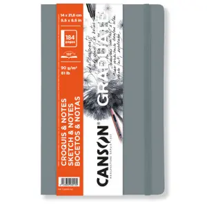 Bloc Canson Graduate Bocetos y Notas (Tapa Blanda Gris Claro), 92h., 90 gr., 14x21,6 cm Mayoreo