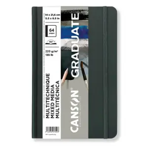 Bloc Canson Graduate Mix Media (Vertical), 36h., 200 gr., 14x21,6 cm GRIS Garantía Incluida