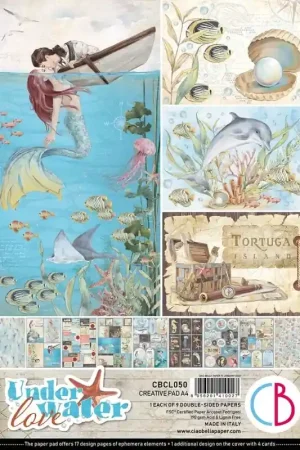 PAPEL SCRAP CIAO BELLA PAD A4 UNDER WATER LOVE Precio Rebajado