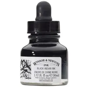 Tinta Dibujo Winsor Newton (China) Negro n. 30, 30 ml. con cuentagotas Envío Exprés