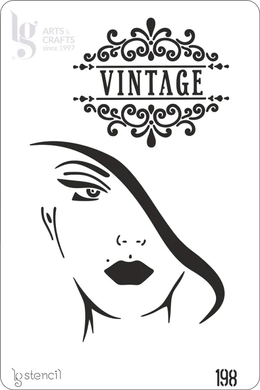 Última Oportunidad STENCIL LG 20x30 CM Nº198 VINTAGE