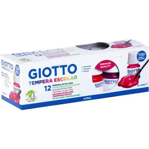 Giotto Tempera 12 botes 25ml + Pincel Popular