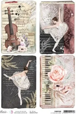 PAPEL ARROZ CIAO BELLA A4 LE CIGNE NOIR CARDS Lujoso