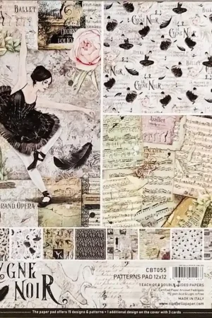 Últimas Unidades PAPEL SCRAP CIAO BELLA KIT 30x30 CYGNE NOIR PATTERNS