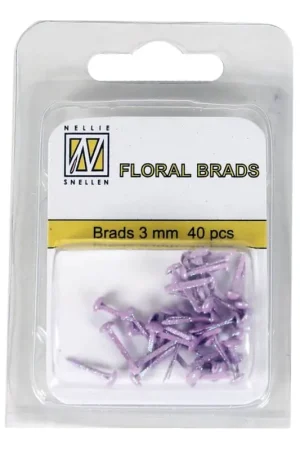 Ocasión Especial BRADS NELLIE ROSA GLITTER 3 MM 40 UDS.