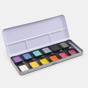 Caja de acuarelas Finetec Classic 12 colores perlescentes "Rainbow" ** Precio Rebajado