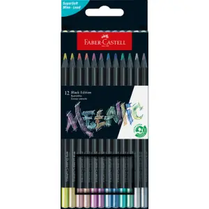 Compra Hoy Caja 12 lápices Black Edition Faber Castell Metallic