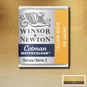 Económico *Acuarela Cotman Winsor & Newton 1/2 godet color oro amarillo (W088)