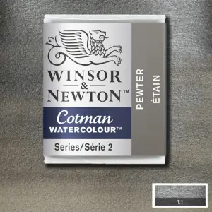 Acuarela Cotman Winsor & Newton 1/2 godet color estaño (W511) Mayoreo