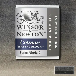 Acuarela Cotman Winsor & Newton 1/2 godet color negro iridiscente (W473) Alta Calidad