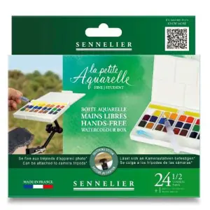 Caja acuarelas Manos Libres, La Petite Aquarelle, Sennelier, 24 1/2 godets ** Auténtico
