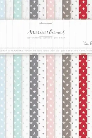 Envío Inmediato PAPEL SCRAP MARISA BERNAL KIT 30x30 LAS ESTRELLAS