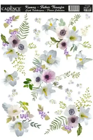 TRANSFER TELA CADENCE 25x35 FLOWERS Ocasión Especial