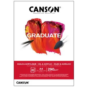 Gran Oferta Bloc Canson Graduate Óleo & Acrílico, 20 h, 290 g, 21x29,7 cm (A4)