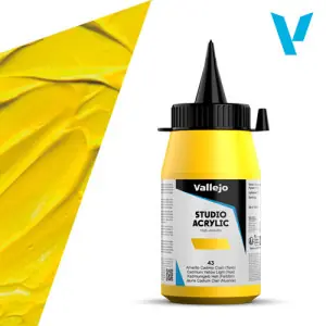 Acrílico Vallejo Studio n. 43 color amarillo cadmio claro (tono) (500 ml) Garantía De Devolución De Dinero