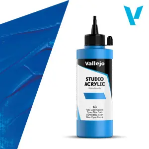 Acrílico Vallejo Studio n. 63 color azul cian oscuro (200 ml) No Te Lo Pierdas