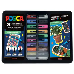 Estuche de metal Pop Colours 20 rotuladores Posca Ordena Ya