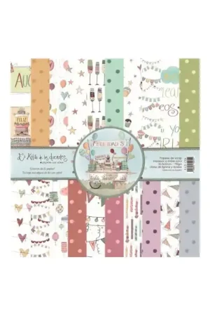 PAPEL SCRAP EL ALTILLO DE LOS DUENDES KIT 30x30 FELICIDADES Disponible Ahora