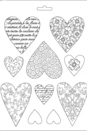 Auténtico MOLDE FLEXIBLE STAMPERIA A5 HEARTS