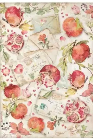 Comprar En Línea PAPEL ARROZ STAMPERIA A4 CASA GRANADA POMEGRANADES