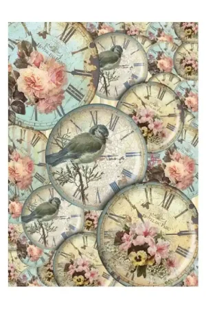 Solo Por Tiempo Limitado PAPEL ARROZ CADENCE Nº149 ESFERAS RELOJ AVES 30x41