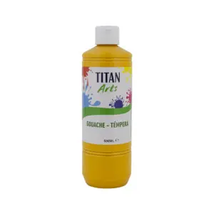 Marca Reconocida Témpera Gouache Titan Arts Amarillo Indio, 500 ml
