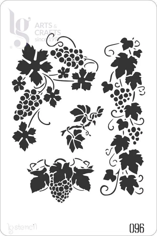 Liquidación STENCIL LG 20x30 CM Nº096 UVAS