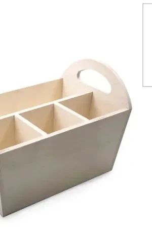 CESTA MADERA CUBIERTOS Y PLATOS 29x19.5x19 CM Solo Hoy