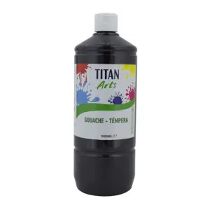 Alta Calidad Témpera Gouache Titan Arts Negro, 1 L