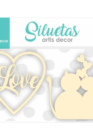 CHIPBOARD GATOS LOVE 2 PIEZAS Profesional
