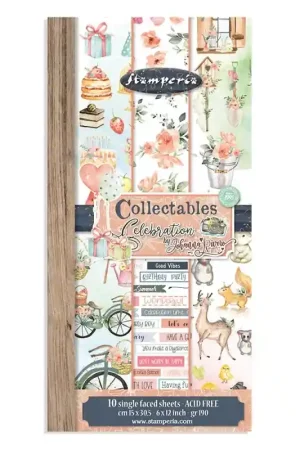 PAPEL SCRAP STAMPERIA COLLECTABLES 15x30 CELEBRATION 10 H Favorito De Clientes