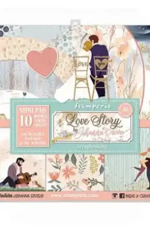 PAPEL SCRAP STAMPERIA BLOC 20x20 LOVE STORY 10 H Exclusivo