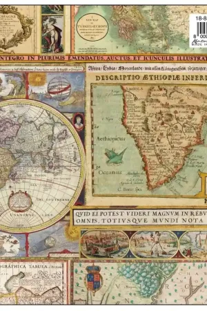 PAPEL DECORATIVO KARTOS ORO MAPAS ANTIGUOS 100x70 CM Envío Gratis