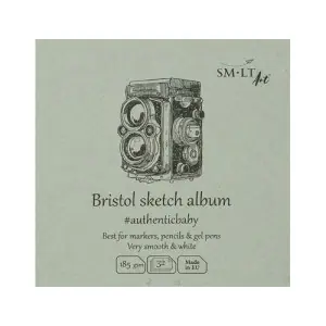 Bloc dibujo Bristol, 32 hojas, 185 g, 9x9 cm, SM-LT Precio De Oferta