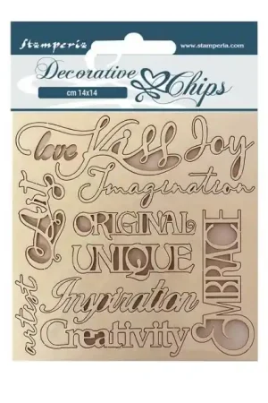 Oferta Flash DECORATIVE CHIPS STAMPERIA 14x14 KLIMT QUOTES