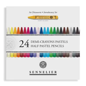 Más Vendido Caja 24 medios lápices pastel Sennelier + 12 espacios vacíos, Set Introductorio