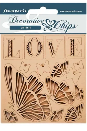 DECORATIVE CHIPS STAMPERIA 9.5x9.5 LOVE Disponible Ahora