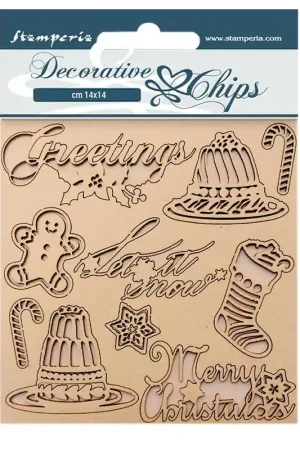 DECORATIVE CHIPS STAMPERIA 9.5x9.5 CLASSIC CHRISTMAS Ordenar Ahora Mismo