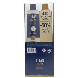 EDICIÓN LIMITADA Pack 2 óleos Titan extra fino blanco titanio 200ml Oferta Limitada