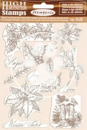 Oferta Flash SELLO CAUCHO ALTA DEFINICIÓN STAMPERIA 14x18 POINSETTIA