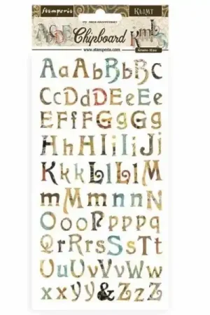 Promoción CHIPBOARD STAMPERIA 15x30 KLIMT ALPHABET