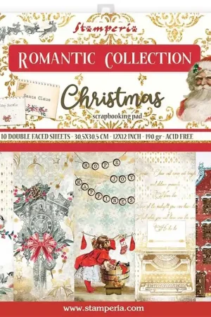Popular PAPEL SCRAP STAMPERIA KIT 30x30 ROMANTIC CHRISTMAS 10 H